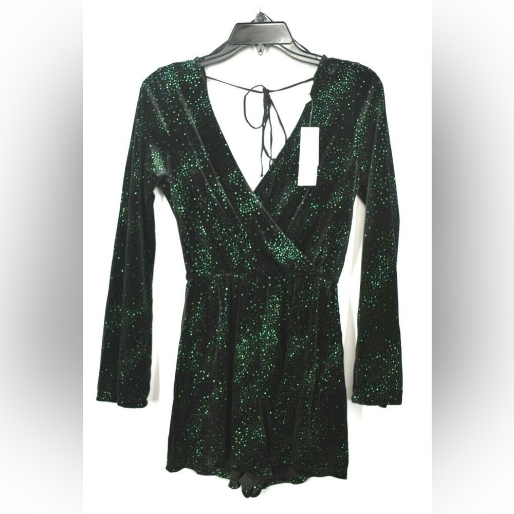 Topshop Sparkling Green Romper NWT Size US 4